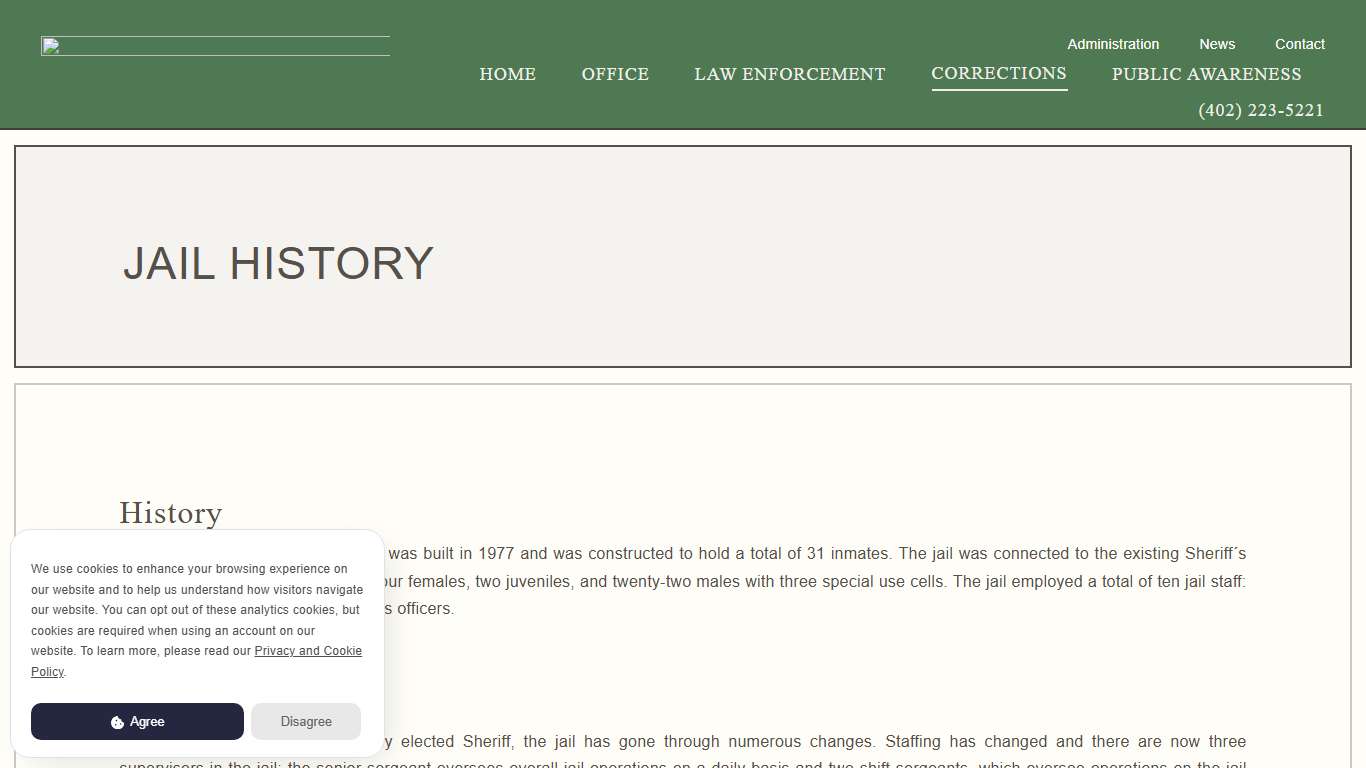 Jail History - Gage County Sheriff